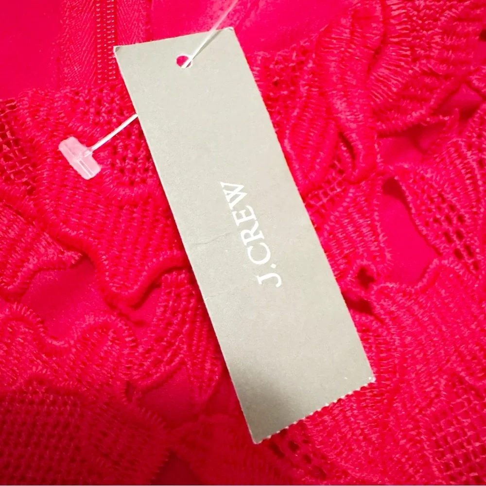 J. Crew NWT Luxe Lace Dress Red NWT 8
